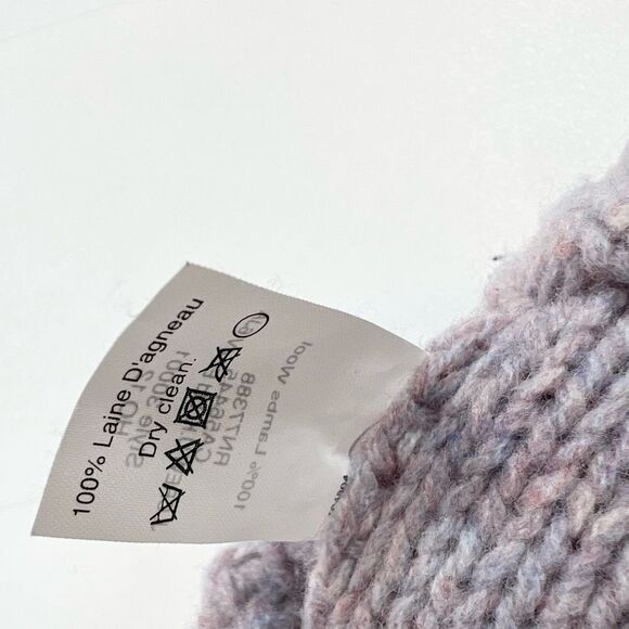 J. Crew Sweater Women's Medium Lilac Lambs Wool Hand Chunky Knit Rib Trim - Picture 8 of 10